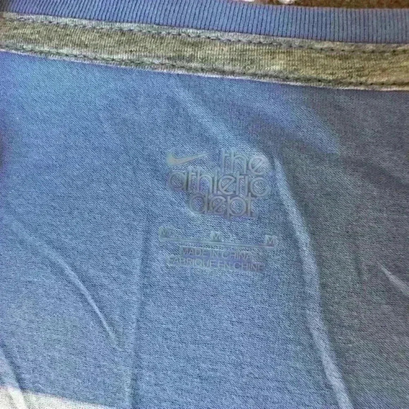 Nike the althletic dept Large blue and white striped shirt like‎ new size Medium - Picture 3 of 6